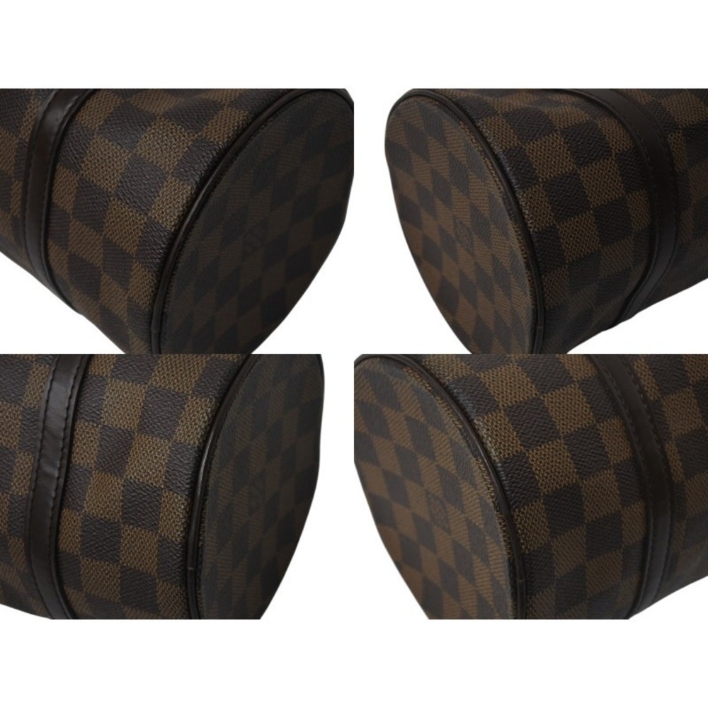 LOUIS VUITTON Papillon Handbag Damier Cylindrical Drum Shaped Ebene Brown - Picture 6 of 8